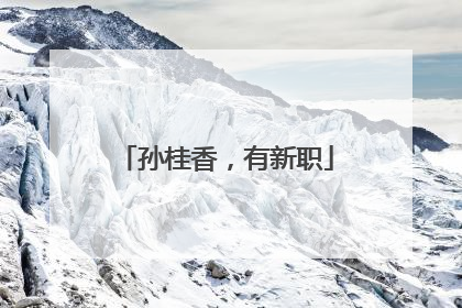 孙桂香，有新职