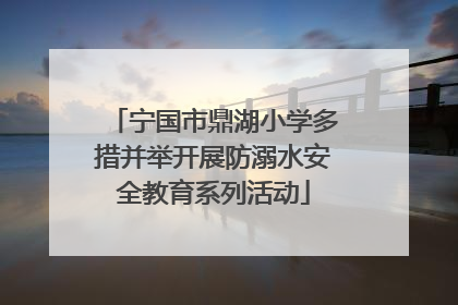 宁国市鼎湖小学多措并举开展防溺水安全教育系列活动