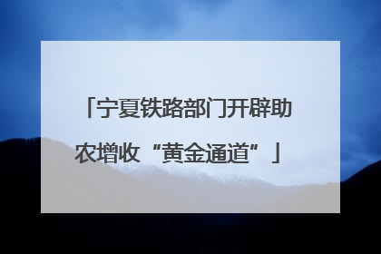 宁夏铁路部门开辟助农增收“黄金通道”