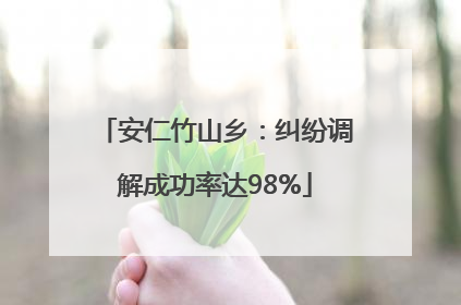 安仁竹山乡：纠纷调解成功率达98%