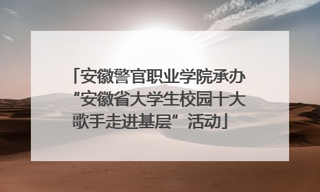 安徽警官职业学院承办“安徽省大学生校园十大歌手走进基层”活动