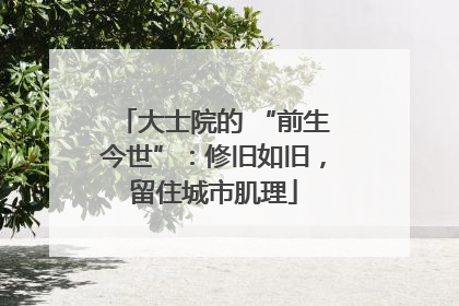大士院的 “前生今世”：修旧如旧，留住城市肌理