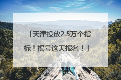 天津投放2.5万个指标！摇号这天报名！