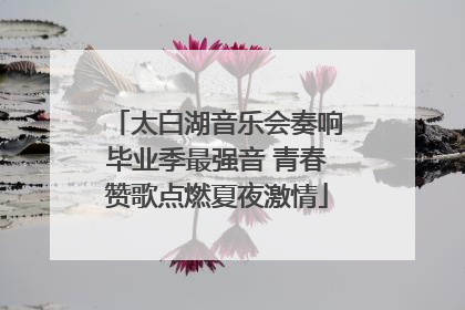 太白湖音乐会奏响毕业季最强音 青春赞歌点燃夏夜激情