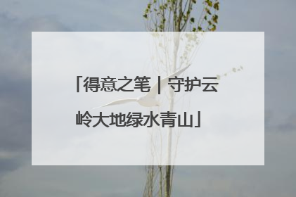 得意之笔｜守护云岭大地绿水青山