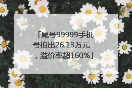 尾号99999手机号拍出26.13万元，溢价率超160%