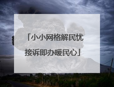 小小网格解民忧 接诉即办暖民心