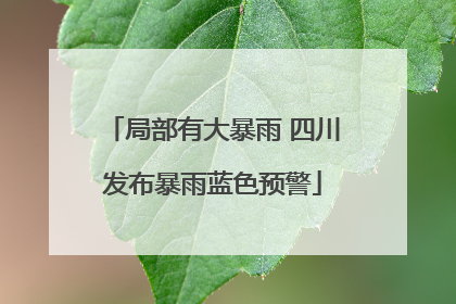 局部有大暴雨 四川发布暴雨蓝色预警