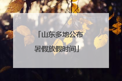 山东多地公布暑假放假时间