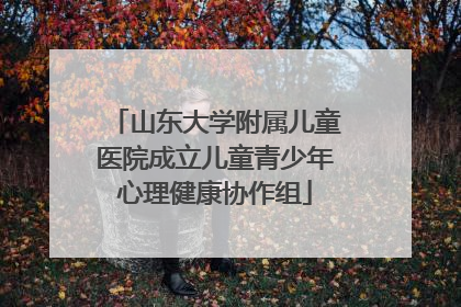 山东大学附属儿童医院成立儿童青少年心理健康协作组