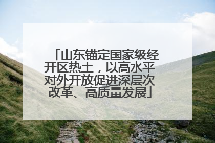 山东锚定国家级经开区热土，以高水平对外开放促进深层次改革、高质量发展