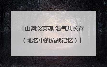 山河念英魂 浩气共长存（地名中的抗战记忆）