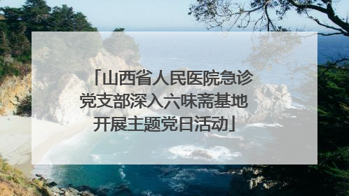 山西省人民医院急诊党支部深入六味斋基地开展主题党日活动