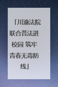 川渝法院联合普法进校园 筑牢青春无毒防线