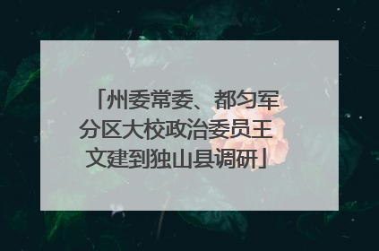 州委常委、都匀军分区大校政治委员王文建到独山县调研