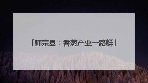 师宗县：香葱产业一路鲜