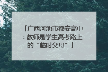 广西河池市都安高中：教师是学生高考路上的“临时父母”