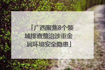 广西聚焦8个领域排查整治涉重金属环境安全隐患
