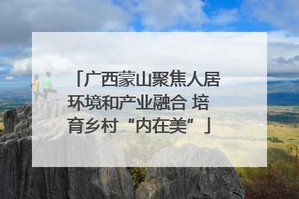 广西蒙山聚焦人居环境和产业融合 培育乡村“内在美”