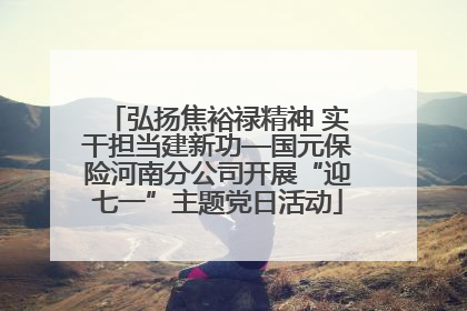 弘扬焦裕禄精神 实干担当建新功—国元保险河南分公司开展“迎七一”主题党日活动