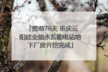 提前76天 重庆云阳建全抽水蓄能电站地下厂房开挖完成