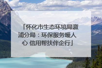 怀化市生态环境局溆浦分局：环保服务暖人心 信用帮扶伴企行