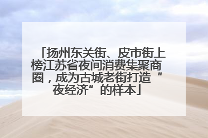 扬州东关街、皮市街上榜江苏省夜间消费集聚商圈，成为古城老街打造“夜经济”的样本