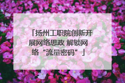 扬州工职院创新开展网络思政 解锁网络“流量密码”