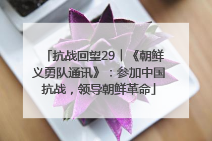抗战回望29︱《朝鲜义勇队通讯》：参加中国抗战，领导朝鲜革命