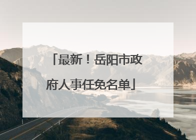 最新！岳阳市政府人事任免名单