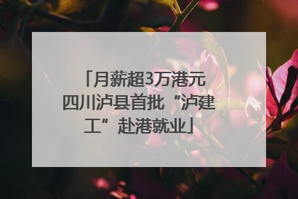 月薪超3万港元 四川泸县首批“泸建工”赴港就业