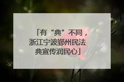 有“典”不同，浙江宁波鄞州民法典宣传润民心
