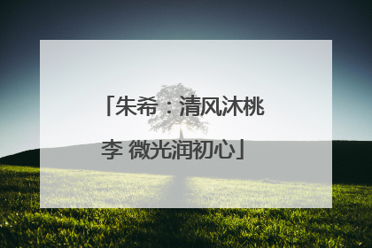 朱希：清风沐桃李 微光润初心