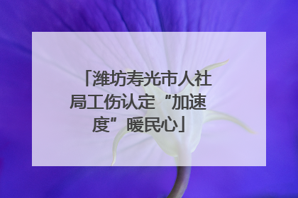 潍坊寿光市人社局工伤认定“加速度”暖民心