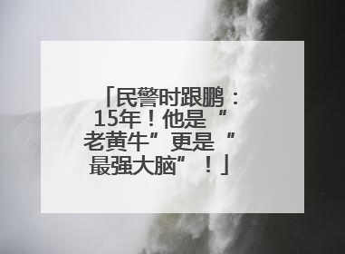 民警时跟鹏：15年！他是“老黄牛”更是“最强大脑”！