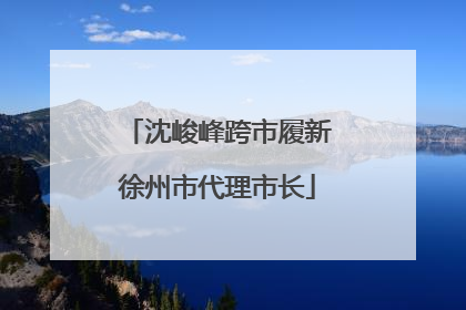沈峻峰跨市履新徐州市代理市长