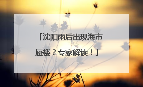 沈阳雨后出现海市蜃楼？专家解读！