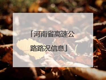 河南省高速公路路况信息