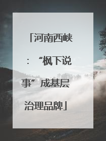 河南西峡：“枫下说事”成基层治理品牌
