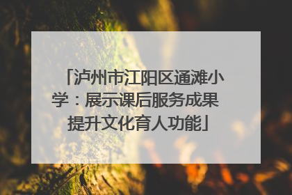 泸州市江阳区通滩小学：展示课后服务成果 提升文化育人功能