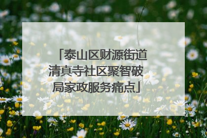 泰山区财源街道清真寺社区聚智破局家政服务痛点