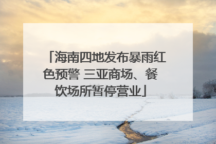 海南四地发布暴雨红色预警 三亚商场、餐饮场所暂停营业