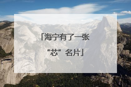 海宁有了一张“芯”名片