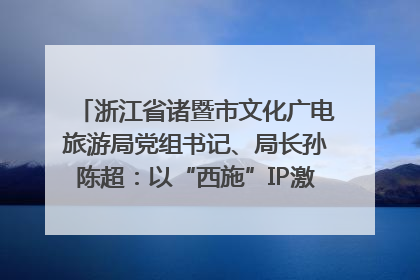 浙江省诸暨市文化广电旅游局党组书记、局长孙陈超：以“西施”IP激活全域旅游 打造县域文旅融合新标杆｜第七届全国县域旅游研究成果发布系列活动