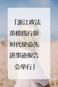 浙江政法英模践行新时代使命先进事迹报告会举行