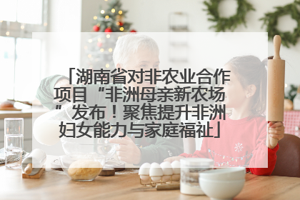 湖南省对非农业合作项目“非洲母亲新农场”发布！聚焦提升非洲妇女能力与家庭福祉
