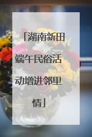 湖南新田端午民俗活动增进邻里情
