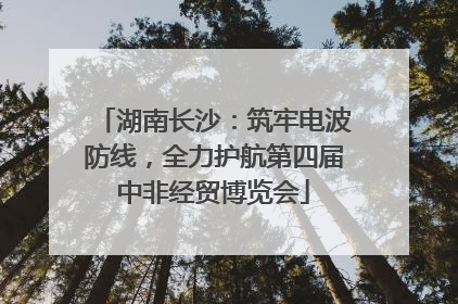 湖南长沙：筑牢电波防线，全力护航第四届中非经贸博览会