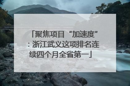 聚焦项目“加速度”：浙江武义这项排名连续四个月全省第一