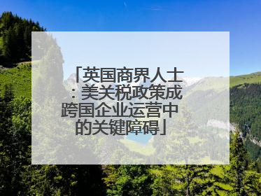 英国商界人士：美关税政策成跨国企业运营中的关键障碍